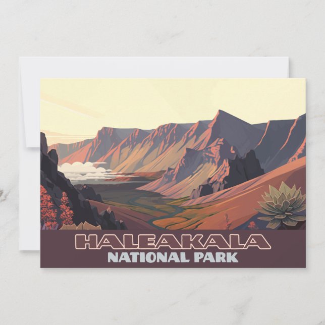 Haleakala National Park Maui Volcano Crater Invitation (Front)