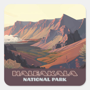 Haleakala National Park Maui Volcano Crater Square Sticker