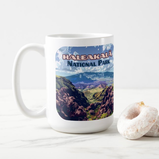 Haleakala National Park Maui Volcano Hawaii Coffee Mug (With Donut)