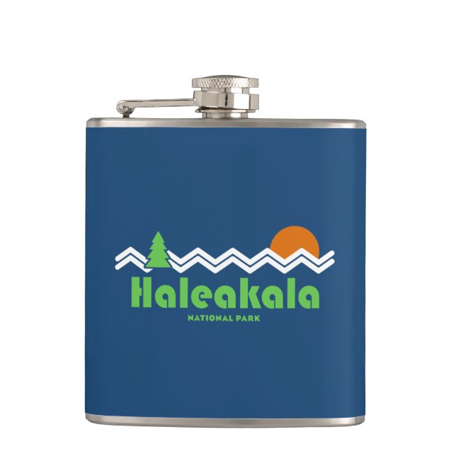 Haleakala National Park Retro Hip Flask (Front)