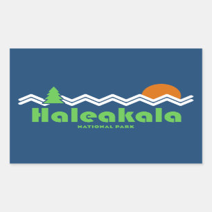 Haleakala National Park Retro Rectangular Sticker