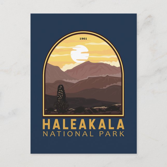 Haleakala National Park Vintage Emblem Postcard (Front)