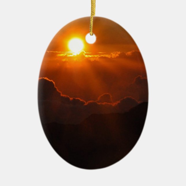 Haleakala Sunrise in Hawaii Ceramic Ornament (Front)