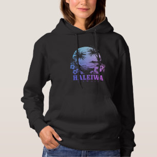 Haleiwa Hawaii Hawaiian Hibiscus Flowers Surfer So Hoodie