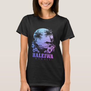 Haleiwa Hawaii Hawaiian Hibiscus Flowers Surfer So T-Shirt