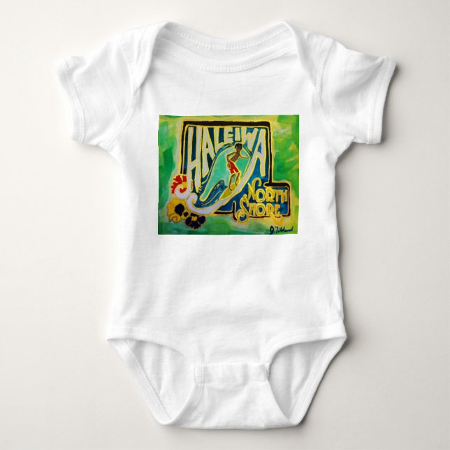 Haleiwa Hawaii Hula Aloha baby Bodysuit (Front)