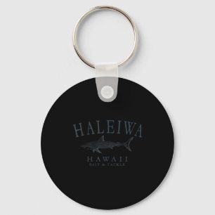 Haleiwa hawaii shark retro slate art fishing  key ring