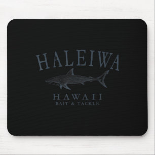 Haleiwa hawaii shark retro slate art fishing mouse pad