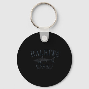 Haleiwa hawaii shark retro slate art fishing tank key ring
