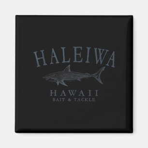 Haleiwa hawaii shark retro slate art fishing tank magnet