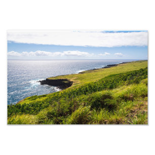 haleokane lookout and pacific ocean photo print
