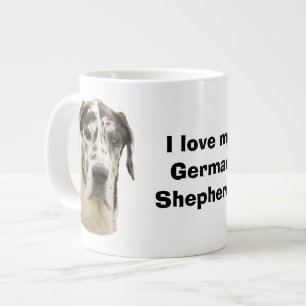 Halequin Great Dane pet photo Large Coffee Mug