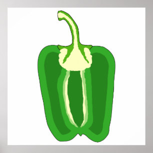 Half a Green Bell Pepper. Poster