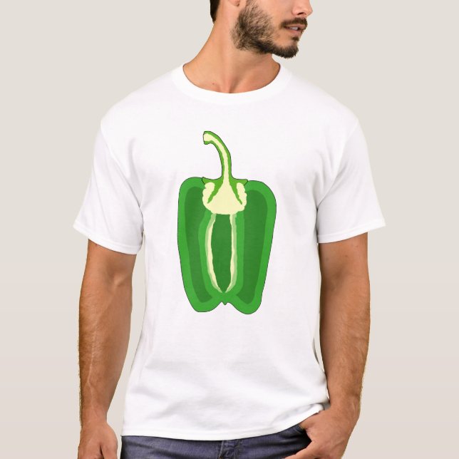 Half a Green Bell Pepper. T-Shirt (Front)