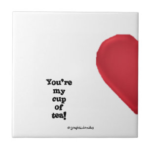 half a red heart on a tile