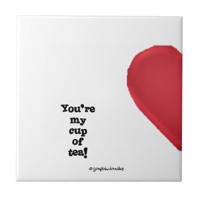 half a red heart on a tile (Front)