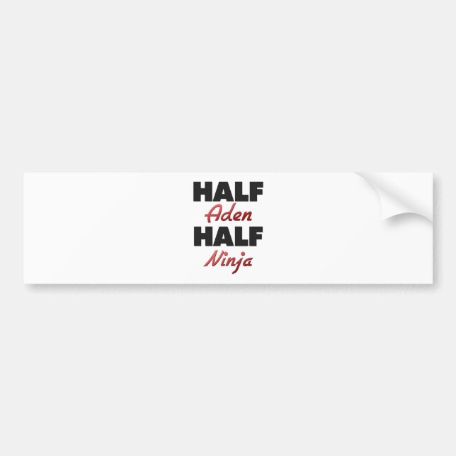 Half Aden Half Ninja Bumper Sticker (Front)