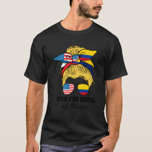 Half American And Colombian Usa America Colombia F T-Shirt