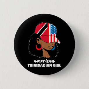Half American And Trinidadian Usa Trinidad Tobago 6 Cm Round Badge