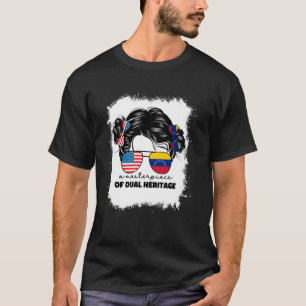 Half American And Venezuelan Usa Venezuela Flag Ki T-Shirt