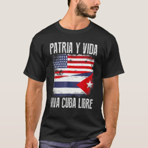 Half American Cuban Flag Vintage Cuba Men Women T-Shirt