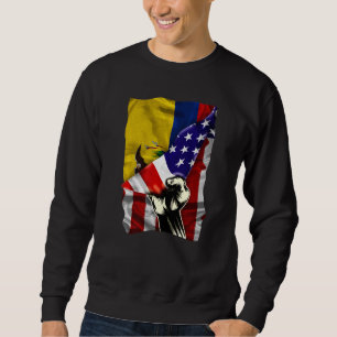 Half American Flag Ecuadorian ROOTS USA Flag Ecuad Sweatshirt