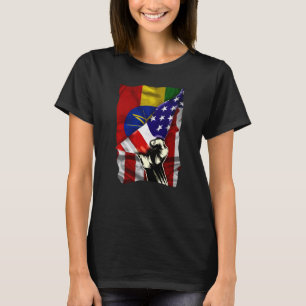 Half American Flag Ethiopian ROOTS USA Flag Ethiop T-Shirt