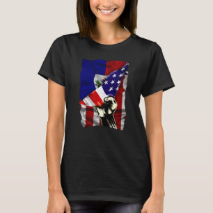 Half American Flag Haitian ROOTS USA Flag Haiti DN T-Shirt
