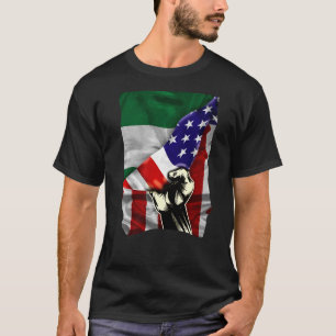 Half American Flag Nigerian ROOTS USA Flag Nigeria T-Shirt
