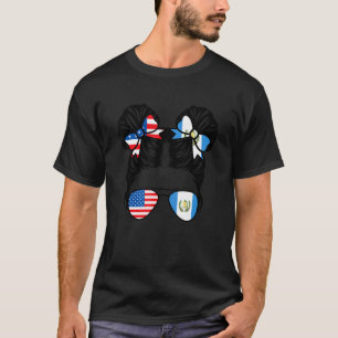 Half American Guatemalan Girl USA Guatemala Flag P T-Shirt