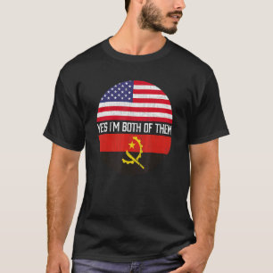 Half American Half Angolan Usa Flag Family Heritag T-Shirt
