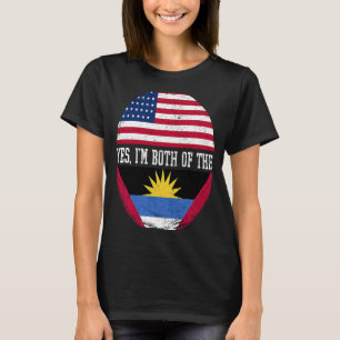 Half American Half Antiguan USA Flag Antigua and B T-Shirt