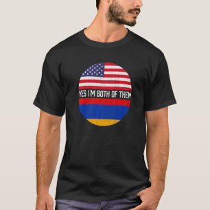 Half American Half Armenian Usa Flag Family Herita T-Shirt