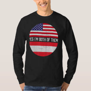 Half American Half Austrian Usa Flag Family Herita T-Shirt