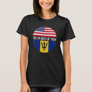 Half American Half Bajan Usa Flag Family Heritage T-Shirt