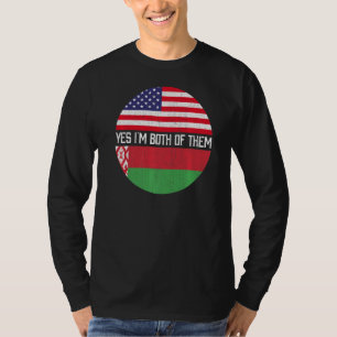 Half American Half Belarusian Usa Flag Family Heri T-Shirt