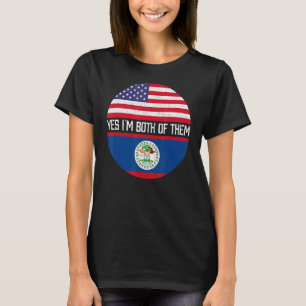 Half American Half Belizean Usa Flag Family Herita T-Shirt