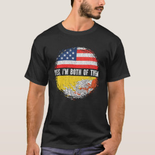 Half American Half Bhutanese USA Flag Bhutan T-Shirt