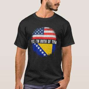 Half American Half Bosnian Bosnia and Herzegovina T-Shirt