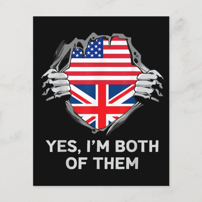 Half American Half British USA England Flag Mens W (Front)