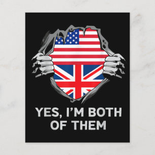 Half American Half British USA England Flag Mens W