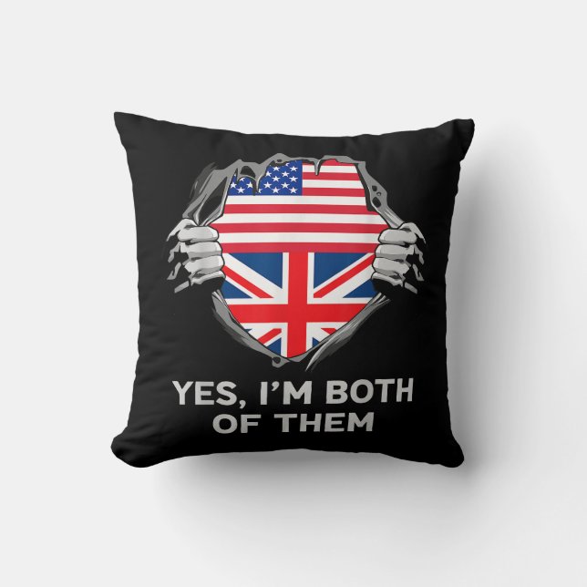 Half American Half British USA England Flag Mens W Cushion (Front)