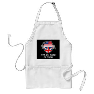 Half American Half British USA England Flag Mens W Standard Apron