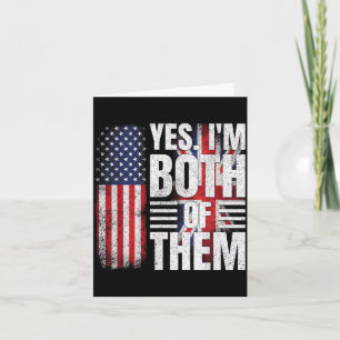Half american half british usa flag united kingdom card