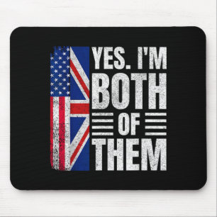 Half american half british usa flag united kingdom mouse pad