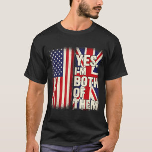 Half american half british usa flag united kingdom T-Shirt