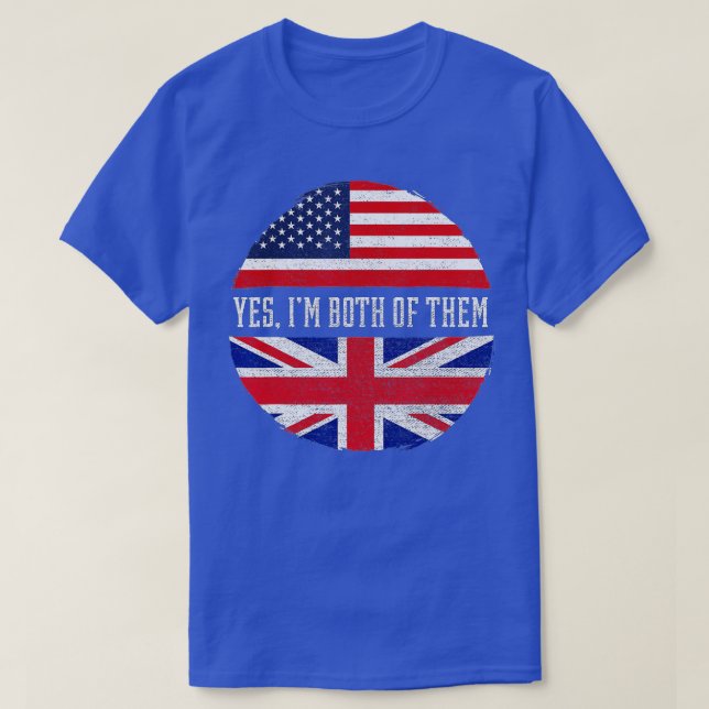 Half American Half British USA Flag United Kingdom T-Shirt (Design Front)