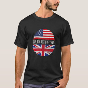 Half American Half British USA Flag United Kingdom T-Shirt