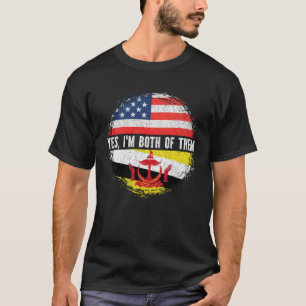 Half American Half Bruneian USA Flag Brunei T-Shirt