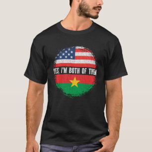 Half American Half Burkinabe USA Flag Burkina Faso T-Shirt